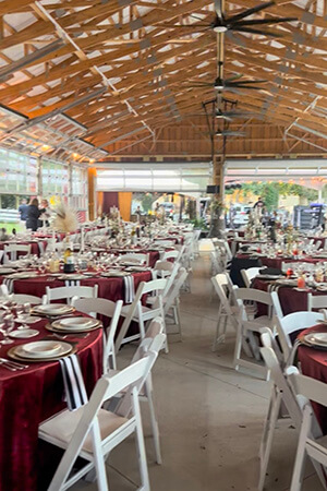 a charity event with tables fills the pavillion